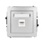 DECO Mechanizm gniazda komputerowego pojedynczego 1xRJ45, kat. 5e, 8-stykowy srebrny metalik