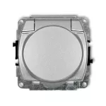 TREND Mechanizm gniazda bryzgoszczelnego z uziemieniem 2P+Z (klapka srebrny metalik, przesłony torów prądowych)