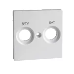 Merten, System M, płytka centralna oznaczona R/TV+SAT do gniazd antenowych, biały active