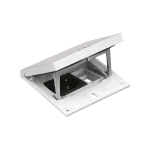 SIMON CONNECT TSC-KFH111-72 Wkład z pokrywą; gniazdo typ F (schuko); moduł 22,5x45 mm z zatrzaskiem Keyston na złącza RJ45 lub multimedialne, zamek z ułatwionym dostępem, stal nierdzewna