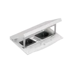 SIMON CONNECT TSC-KFH211-72 Wkład z pokrywą; dwa gn. typ F (schuko); moduł 22,5x45 mm z zatrzaskiem Keyston 2 miejsca na złącza RJ45 lub multimedialne, zamek z ułatwionym dostępem, stal nierdzewna