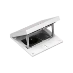 SIMON CONNECT TSC-KFH120-72 Wkład z pokrywą; gniazdo typ E (uziemienie bolec); zaślepka 22,5x45 mm na złącza RJ45 lub multimedialne, zamek z ułatwionym dostępem, stal nierdzewna