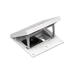 SIMON CONNECT TSC-KFH121-72 Wkład z pokrywą; gniazdo typ E (uziemienie bolec); moduł 22,5x45 mm z zatrzaskiem Keyston na złącza RJ45 lub multimedialne, zamek z ułatwionym dostepem, stal nierdzewna