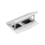SIMON CONNECT TSC-KFH221-72 Wkład z pokrywą; dwa gn. typ E (uziemnienie bolec); moduł 22,5x45 mm z zatrzaskiem Keyston 2 miejsca na złącza RJ45 lub multimedialne, zamek z ułatwionym dostępem, stal nierdzewna