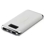 Power Bank z wyświetlaczem LED i ładowaniem indukcyjnym / 3.7V, 10000mAh/37wh / 5V / Biały