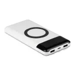 Power Bank z wyświetlaczem LED i ładowaniem indukcyjnym 2xUSB + typ: C / 3.7V/10000mAh / Biały
