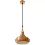 Lampa wisząca / Klosz: Drewno / Brązowy