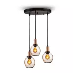 Lampa Wisząca / Klosz: Szkło / Trzonek:E27 / Bursztynowy
