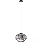 Lampa Wisząca / M / Klosz: Drut + Kryształki / Czarny / Średnica: 330