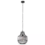 Lampa Wisząca/ B / Klosz: Drut + Kryształki / Czarny / Średnica: 300