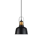 Lampa wisząca / Retro / Klosz: Aluminium / Czarny + Złoto