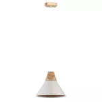 Lampa wisząca / Klosz: Aluminium / Drewno + Biały