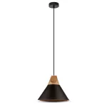 Lampa wisząca / Klosz: Aluminium / Drewno + Czarny