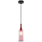 Lampa wisząca butelka / Klosz: Szklany / Jasny Róż