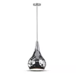 Lampa wisząca / Kula / Klosz: Chrom z przetłoczeniami / Średnica: 180