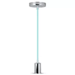 Lampa wisząca / oprawka chrom + przewód Jasny niebieski