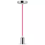 Lampa wisząca / oprawka chrom + przewód Różowy