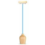 Lampa wisząca / Drewno / Niebieski przewód