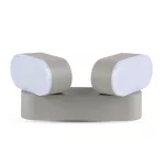 12W Lampa ścienna LED / Barwa:3000K / Obudowa: Szara