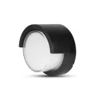 12W Lampa ścienna LED / Barwa:3000K / Czarny / Okrągła