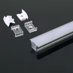 Profil Aluminiowy do paska LED wpuszczany/ 2000mmx23mmx15.5mm / Klosz: Mleczny / Kolor: Aluminium
