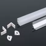 Profil Aluminiowy do paska LED na powierzchniowy narożny / 2000mmx15.8mmx15.8mm / Klosz: Mleczny / Kolor: Aluminium