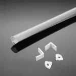 Profil Aluminiowy do paska LED na powierzchniowy narożny / 2000mmx15.8mmx15.8mm / Klosz: Mleczny / Kolor: Aluminium