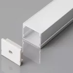 Profil Aluminiowy do paska LED wielkogabarytowy na powierzchniowy / 2000mmx30x20mm / Klosz: Mleczny / Kolor: Aluminium