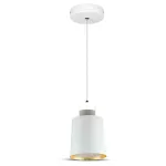 7W Lampa Wisząca LED / Klosz: Akryl / Biały / Barwa:4000K