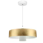 7W Lampa Wisząca LED / Klosz: Akryl / Złoty / Barwa:3000K