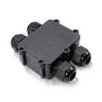 Złącze kablowe hermetyczne do przewodów elektrycznych / Ilość przewodów: 4 / Przekrój żyły: 0,5-2,5mm² / Średnica kabla: 8-12mm / IP68 / Czarny