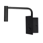 3W Kinkiet hotelowy LED z włącznikiem i gniazdem USB / Barwa:3000K / Czarny
