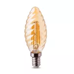 4W C35 Żarówka LED Filament / Klosz: Bursztynowy kręcony / Barwa:2200K / Trzonek:E14