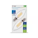 4W Żarówka LED C35 Filament / Klosz Transparentny / Barwa:2700K / Trzonek:E14 / Opk. Blister