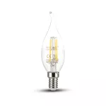 4W CF37 Żarówka LED Filament / Klosz Transparentny / Chip SAMSUNG / Barwa:2700K / Trzonek:E14