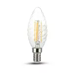 4W C35 Żarówka LED Filament Twist / Klosz Transparentny / Chip SAMSUNG / Barwa:2700K / Trzonek:E14