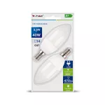 5.5W C35 Żarówka LED / Barwa:6400K / Blister 2 szt. / Trzonek E14