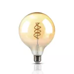 6W G125 Żarówka LED Filament 2xSpieral / Klosz Bursztynowy / Barwa:2200K / Trzonek:E27