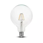 6W Żarówka LED G125 Filament / Barwa:6400K / Trzonek:E27