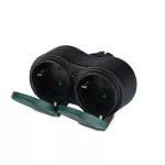 Rozgałęźnik IP44 2 GN. 16A / Czarny+Zielony