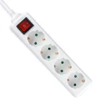 Przedłużacz mieszkaniowy z wyłącznikiem 4 GN. / 3x1.5 G. X 5M / Biały