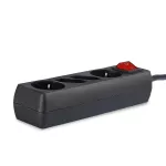 Przedłużacz mieszkaniowy z wyłącznikiem 2x16A 2x2,5A / 3x1.5 G. X 1.5M / Czarny