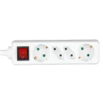 Przedłużacz mieszkaniowy z wyłącznikiem 2x16A 2x2,5A / 3x1.5 G. X 1.5M / Biały