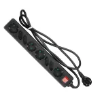 Przedłużacz mieszkaniowy z wyłącznikiem 4x16A 4x2,5A / 3x1.5 G. X 1.5M / Czarny