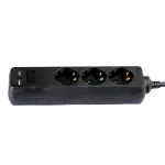 Przedłużacz mieszkaniowy 3 GN. Z portem 2xUSB / 3x1.5 X1.5M/ Czarny