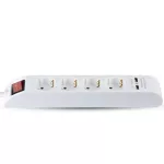 Listwa mieszkaniowy z wyłącznikiem 4 GN. Z portem 2xUSB / 3x1.5 X 1.4M / Biały