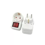 Adapter z wyłącznikiem 16A / Biały