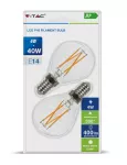 4W Żarówka LED P45 Filament / Klosz Transparentny / Barwa:2700K / Trzonek:E14 / Opk. Blister