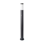 Słupek ogrodowy z PIR / Obudowa: Stal nierdzewna / Wysokość: 110cm / Gniazdo: E27 / IP44 / Kolor: Czarny