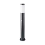 Słupek ogrodowy z PIR / Obudowa: Stal nierdzewna / Wysokość: 80cm / Gniazdo: E27 / IP44 / Kolor: Czarny